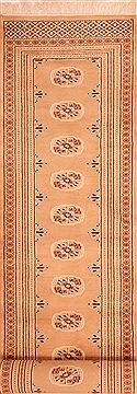 Pakistani Bokhara Beige Runner 10 to 12 ft Wool Carpet 23600