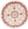 Tabriz White Round Hand Knotted 67 X 67  Area Rug 250-23604 Thumb 0
