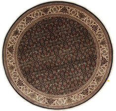 Indian Herati Black Round 5 to 6 ft Wool Carpet 23605