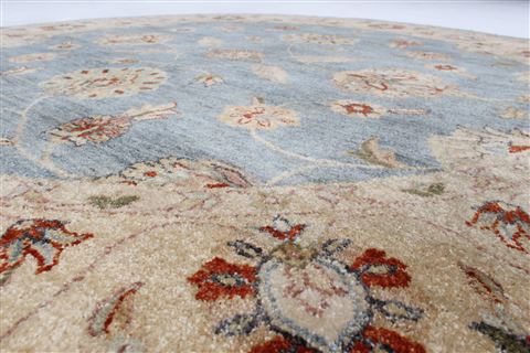 Chobi Grey Round Hand Knotted 60 X 60 Area Rug 250-23606 Image 2