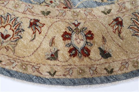 Chobi Grey Round Hand Knotted 60 X 60 Area Rug 250-23606 Image 3
