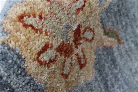 Chobi Grey Round Hand Knotted 60 X 60 Area Rug 250-23606 Image 6