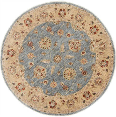 Chobi Grey Round Hand Knotted 60 X 60 Area Rug 250-23606 Image 0