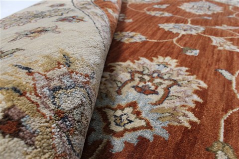 Pishavar Brown Round Hand Knotted 511 X 511 Area Rug 250-23613 Image 12