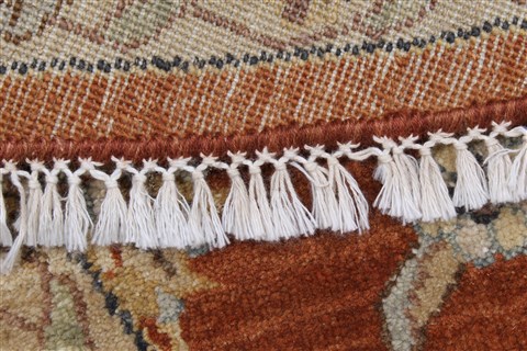 Pishavar Brown Round Hand Knotted 511 X 511 Area Rug 250-23613 Image 1