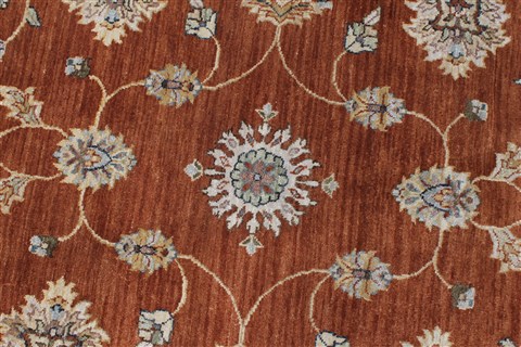 Pishavar Brown Round Hand Knotted 511 X 511 Area Rug 250-23613 Image 4