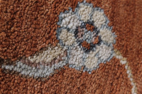 Pishavar Brown Round Hand Knotted 511 X 511 Area Rug 250-23613 Image 8