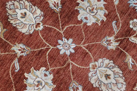 Ziegler Brown Round Hand Knotted 62 X 62  Area Rug 250-23627 Image 4