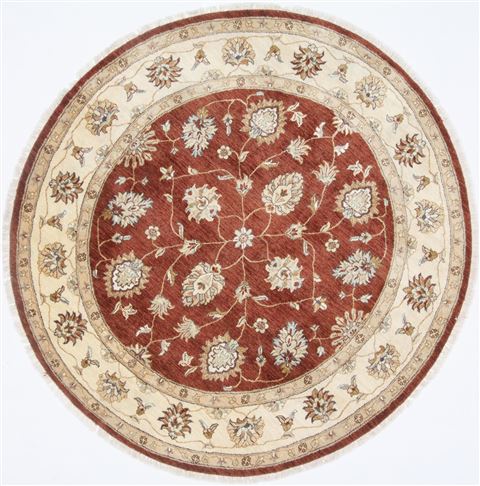 Ziegler Brown Round Hand Knotted 62 X 62  Area Rug 250-23627 Image 0