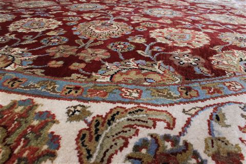 Kashan Red Round Hand Knotted 62 X 62 Area Rug 250-23629 Image 3