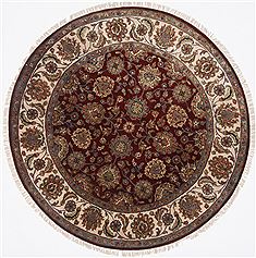 Indian Kashan Red Round 5 to 6 ft Wool Carpet 23629