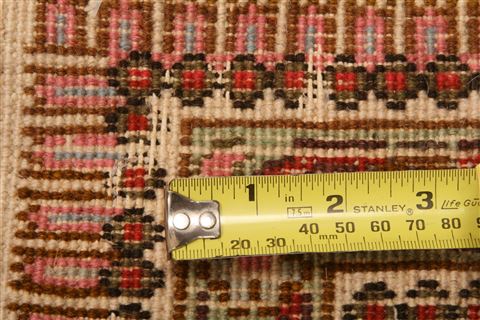 Tabriz Beige Runner Hand Knotted 26 X 93  Area Rug 253-23634 Image 7