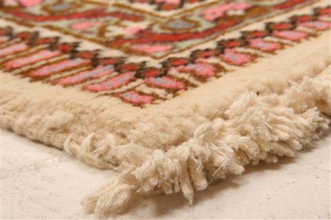 Tabriz Beige Runner Hand Knotted 26 X 93  Area Rug 253-23634 Image 9