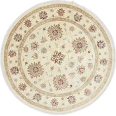 Chobi Beige Round Hand Knotted 5'11" X 5'11"  Area Rug 250-23636