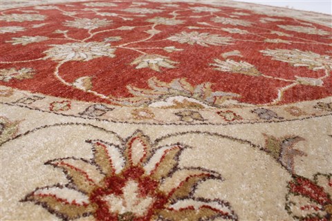 Ziegler Brown Round Hand Knotted 511 X 60  Area Rug 250-23637 Image 1