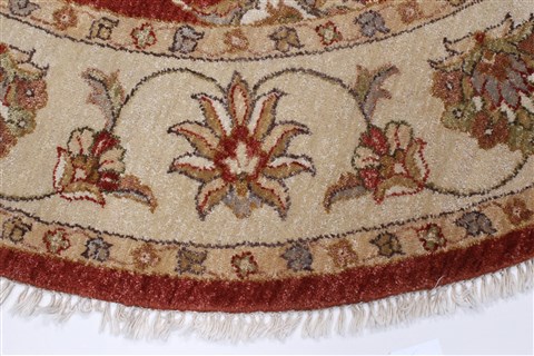 Ziegler Brown Round Hand Knotted 511 X 60  Area Rug 250-23637 Image 2