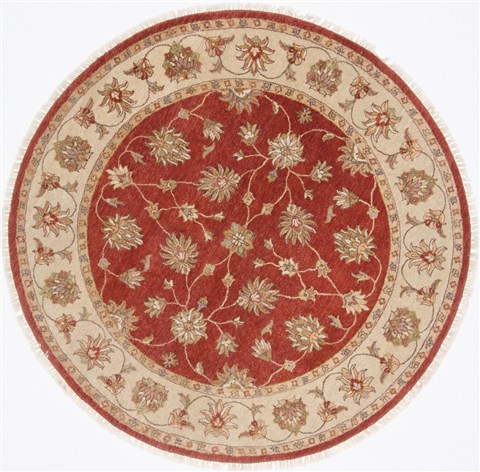 Ziegler Brown Round Hand Knotted 511 X 60  Area Rug 250-23637 Image 0