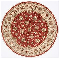 Ziegler Brown Round Hand Knotted 5'11" X 6'0"  Area Rug 250-23637