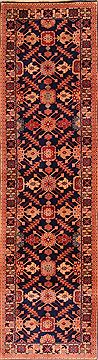 Pishavar Blue Runner Hand Knotted 2'6" X 9'2"  Area Rug 100-23642