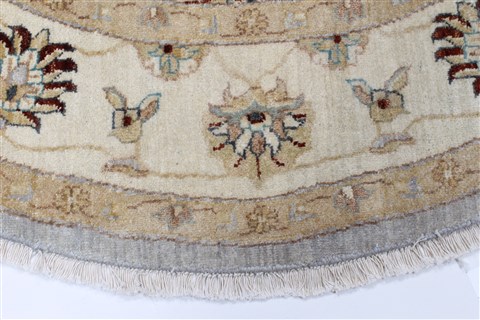 Chobi Grey Round Hand Knotted 511 X 511 Area Rug 250-23650 Image 2