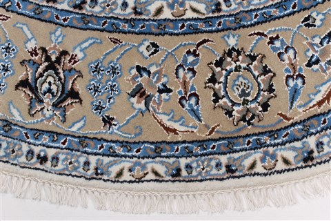 Nain White Round Hand Knotted 60 X 60  Area Rug 250-23654 Image 2