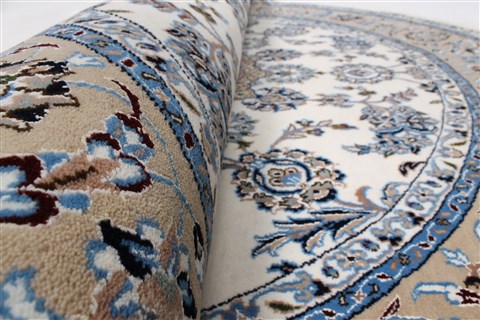 Nain White Round Hand Knotted 60 X 60  Area Rug 250-23654 Image 8