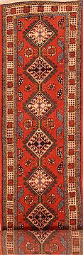 Ardebil Orange Runner Hand Knotted 2'4" X 12'3"  Area Rug 100-23664