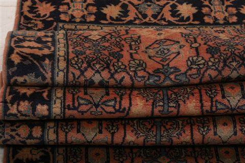 Sarouk Orange Runner Hand Knotted 26 X 1010 Area Rug 100-23665 Image 5