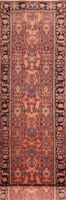 Sarouk Orange Runner Hand Knotted 26 X 1010 Area Rug 100-23665 Image 0