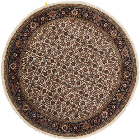 Herati Beige Round Hand Knotted 60 X 60 Area Rug 250-23670 Image 0