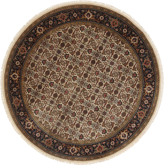 Herati Beige Round Hand Knotted 60 X 60  Area Rug 250-23673 Image 0
