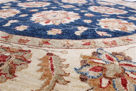 Chobi Blue Round Hand Knotted 64 X 65 Area Rug 250-23677 Image 1