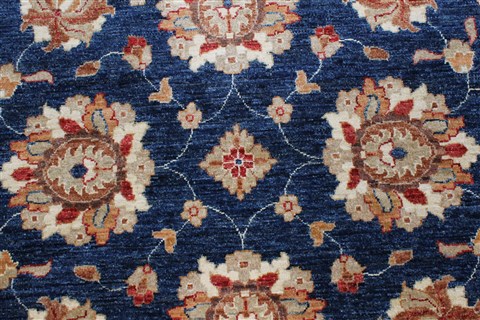 Chobi Blue Round Hand Knotted 64 X 65 Area Rug 250-23677 Image 3