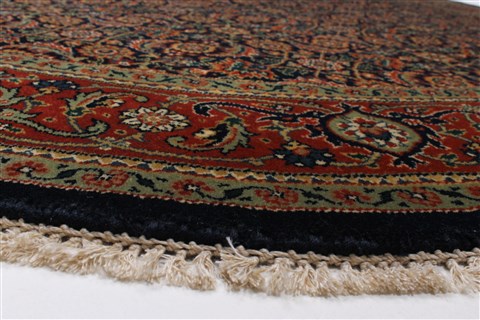 Herati Blue Round Hand Knotted 60 X 60 Area Rug 250-23681 Image 4