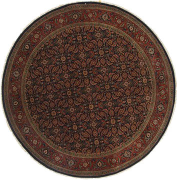 Indian Herati Blue Round 5 to 6 ft Wool Carpet 23681