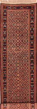 Kazak Brown Runner Hand Knotted 2'6" X 10'9"  Area Rug 100-23682