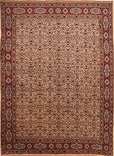 Persian Birjand Beige Rectangle 10x13 ft Wool Carpet 23687