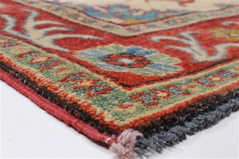 Kazak Beige Runner Hand Knotted 29 X 101 Area Rug 250-23691 Image 7