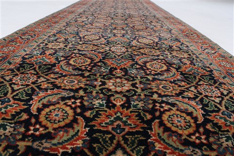 Herati Blue Runner Hand Knotted 25 X 99 Area Rug 250-23693 Image 1