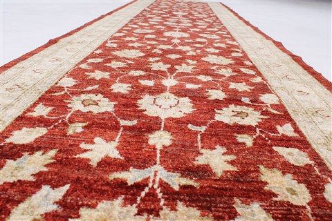 Pishavar Beige Runner Hand Knotted 26 X 910  Area Rug 250-23696 Image 1