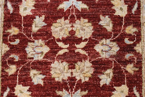 Pishavar Beige Runner Hand Knotted 26 X 910  Area Rug 250-23696 Image 3