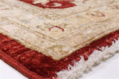 Pishavar Beige Runner Hand Knotted 26 X 910  Area Rug 250-23696 Image 5