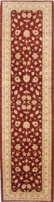 Pishavar Beige Runner Hand Knotted 26 X 910  Area Rug 250-23696 Image 0
