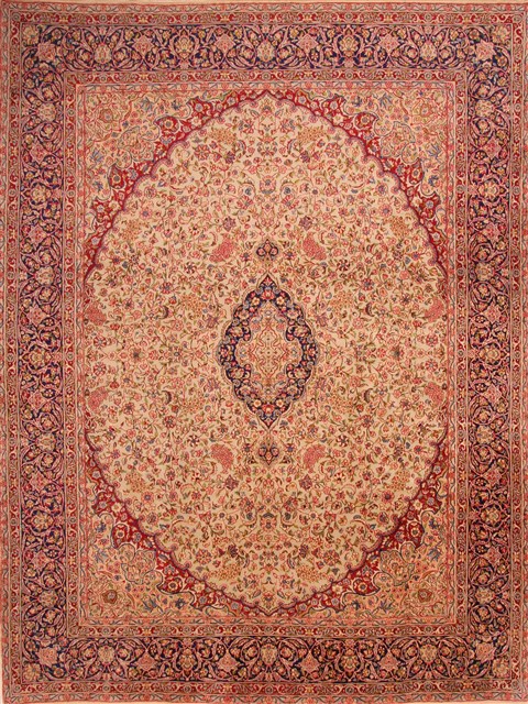 Kerman Beige Hand Knotted 910 X 130  Area Rug 100-23697 Image 0