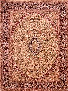 Persian Kerman Beige Rectangle 10x13 ft Wool Carpet 23697