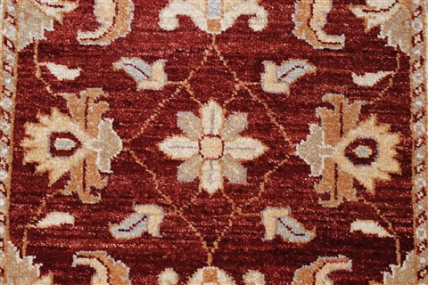 Pishavar Red Runner Hand Knotted 25 X 94 Area Rug 250-23698 Image 3