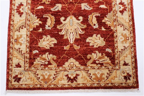 Pishavar Red Runner Hand Knotted 25 X 94 Area Rug 250-23698 Image 4