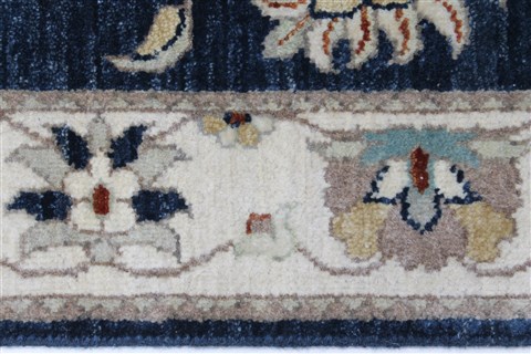 Ziegler Blue Runner Hand Knotted 26 X 911  Area Rug 250-23704 Image 2