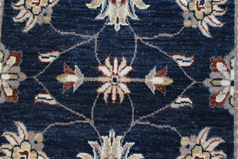 Ziegler Blue Runner Hand Knotted 26 X 911  Area Rug 250-23704 Image 3