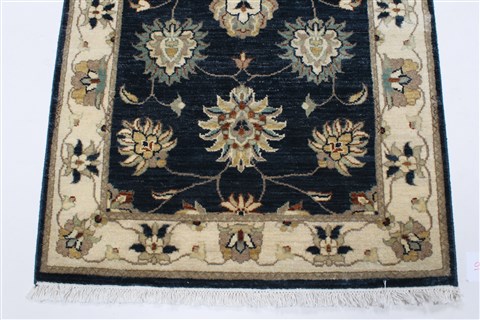 Ziegler Blue Runner Hand Knotted 26 X 911  Area Rug 250-23704 Image 4